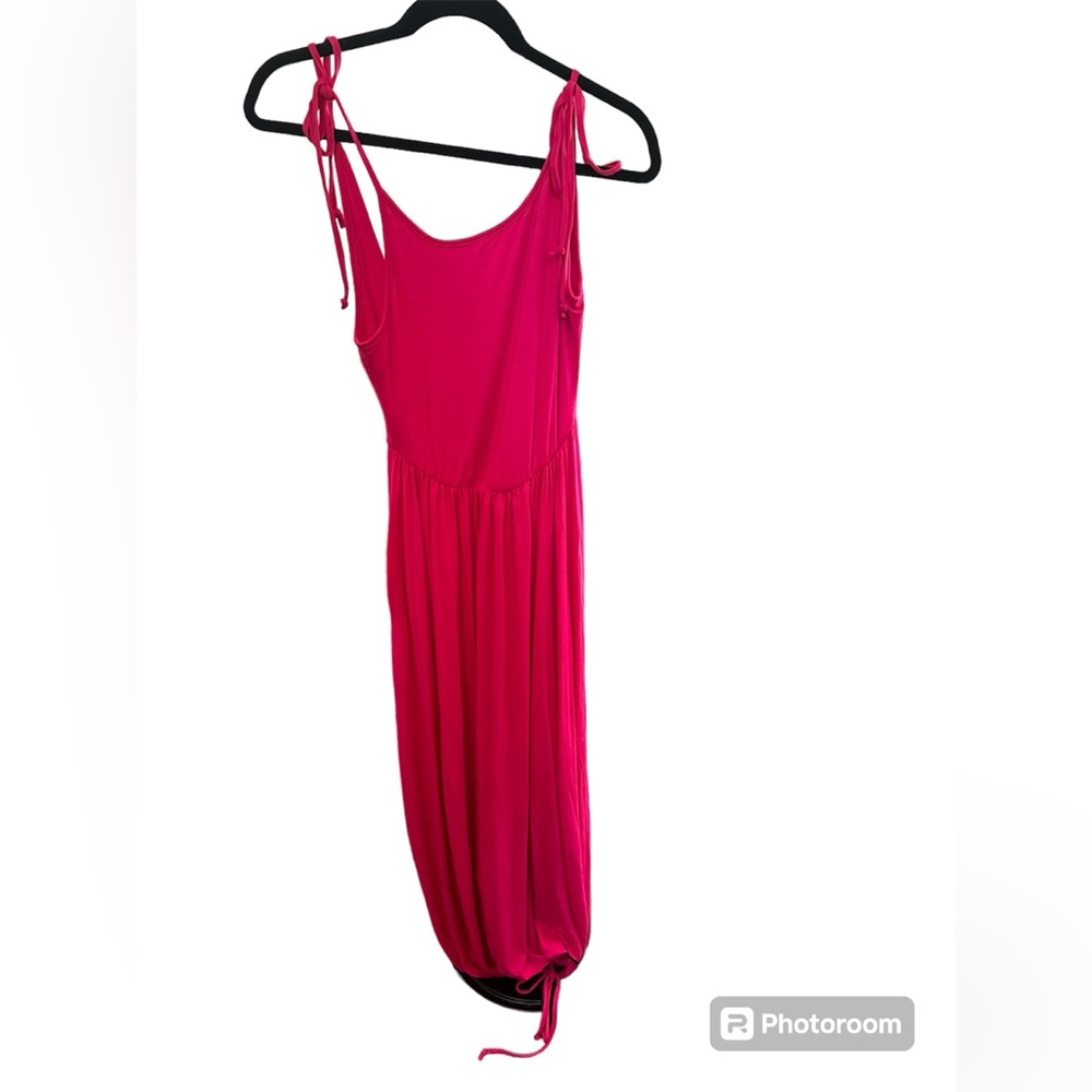 Free People Beach Dress Hot Pink Bottom Tie